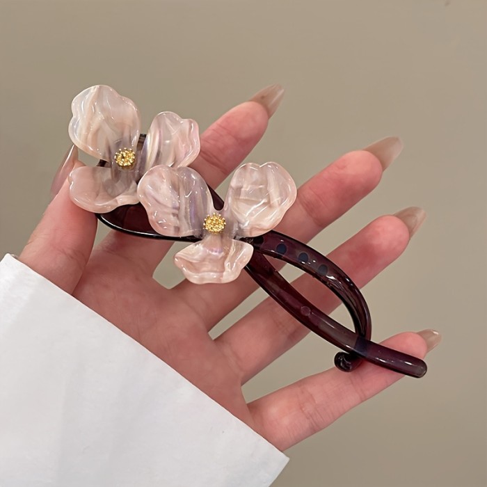 🌸4pcs Elegant Flower Twist Hair Clips ✨ Durable No-Damage Hairpins for Women’s Updos & Daily Styles