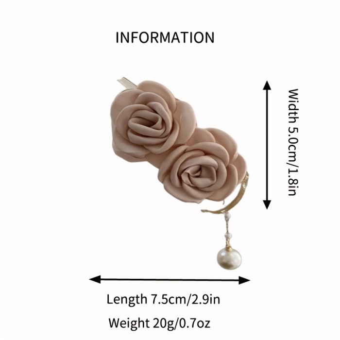 2pcs Elegant Rose Hair Clips - Soft Pink & Burgundy Floral Hairpins with Pearl Accents, Secure Shark Clip for Women, Minimalist Sweet Style Hair Accessories for Updos, Ponytails, Buns, Everyday & Formal Events, Cute Hair Clips, Ponytail Holders, Sophisticated Design, Durable Hairpins, Bun Holders, Delicate Design, Lightweight Hairpins, Fashion Lovers, Hair Clamp, Hairpin Set, Hair Clamps, Long Hair Accessories