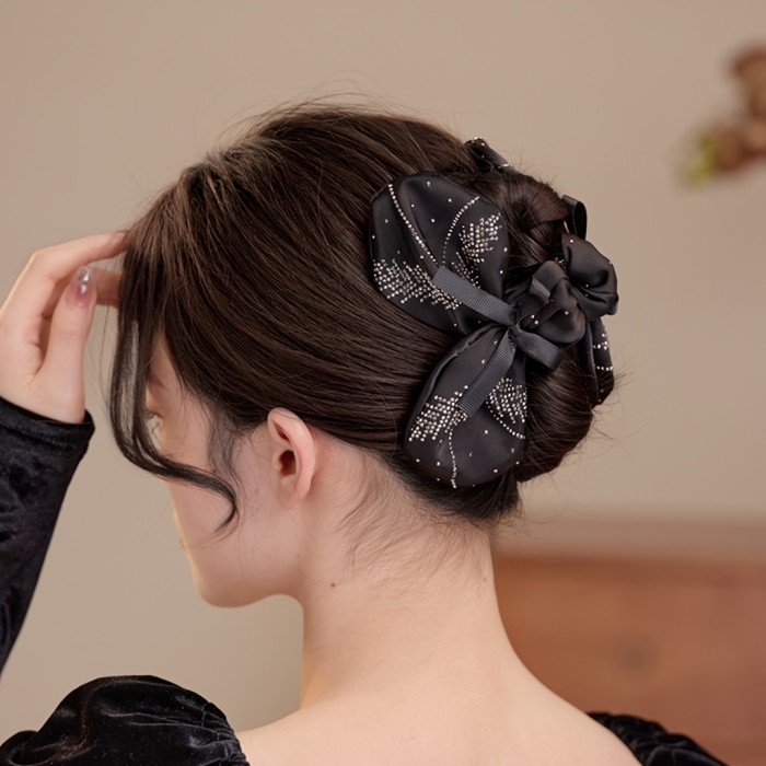 1pc Wheat Ear High-End Bow Hair Claw, for Styling and Decoration – Perfect Gift or Accessory to Wear Daily