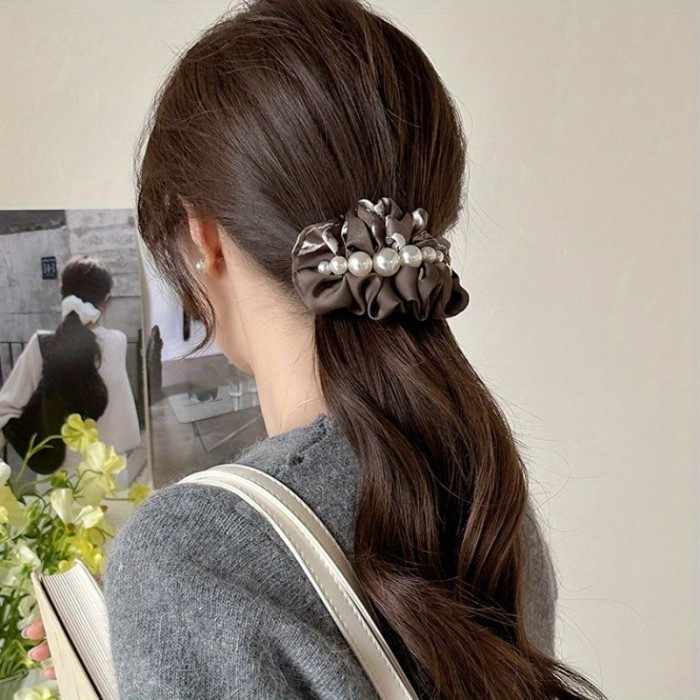 Elegant Vintage Hair Clip - One-Sided Spring Clamp with Faux Imitation Pearl Accent, Hold for 's Updos, Ponytails, Buns - Formal & Everyday Hairstyles - Hair for