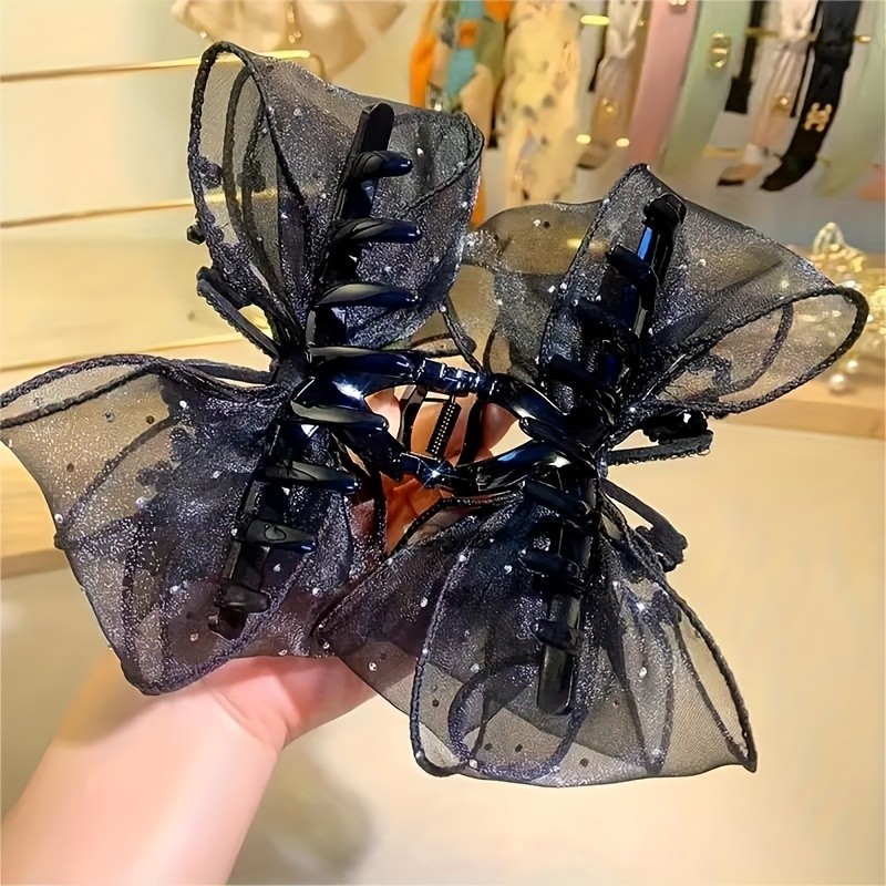 Diamond-Encrusted Mesh Butterfly Bow Hair Clip, a Sweet 'S Headwear, an Ideal Gift