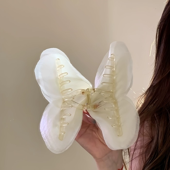 💎Korean Luxury Diamond Bow Hair Clip ✨ Elegant Mesh Shark Clip for Women