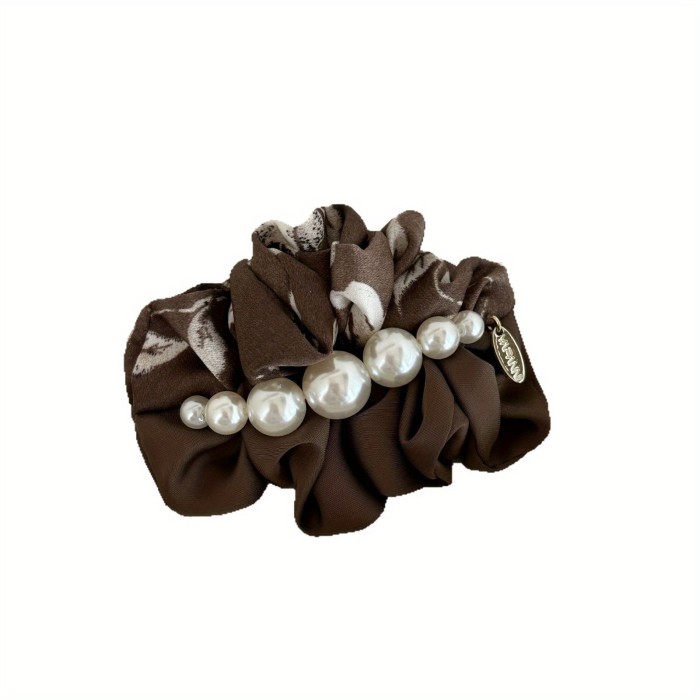 Elegant Vintage Hair Clip - One-Sided Spring Clamp with Faux Imitation Pearl Accent, Hold for 's Updos, Ponytails, Buns - Formal & Everyday Hairstyles - Hair for