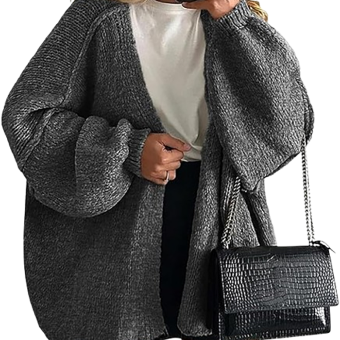 Autumn Winter Casual Loose Street Knitted Coat Women Elegant Hight Street Short Outercoat Sexy V-neck Long Sleeve Sweater Jacket