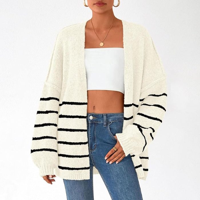 Autumn Winter Casual Loose Street Knitted Coat Women Elegant Hight Street Short Outercoat Sexy V-neck Long Sleeve Sweater Jacket