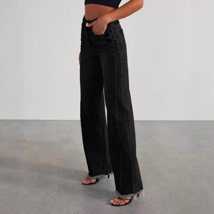 New Women Denim Pants Wide Leg Jeans Casual Loose Baggy Mid Waist Thin Pants Skinny Jeans Female Streetwear Denim Trousers