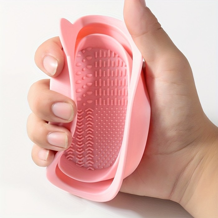 Makeup Brush Cleaning Tool, Powder Puff & Beauty Sponge Set with Silicone Folding Washing Tools - Suitable for 3 Holidays