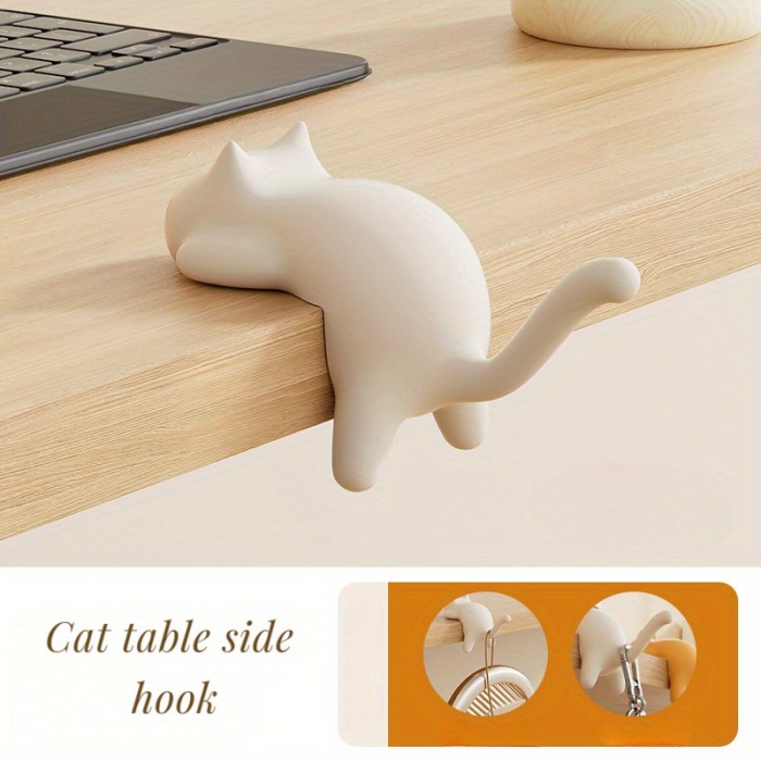 Back-to-School Cute Cat Storage Hooks - Essential Desk Organizer for Students, Dorm & Office Side Hanging Rack for Books\u002FKeys and Adorable Items. Practical Creative Gift Suitable for All 4 Seasons