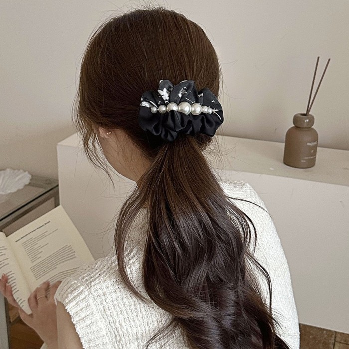 Elegant Vintage Hair Clip - One-Sided Spring Clamp with Faux Imitation Pearl Accent, Hold for 's Updos, Ponytails, Buns - Formal & Everyday Hairstyles - Hair for