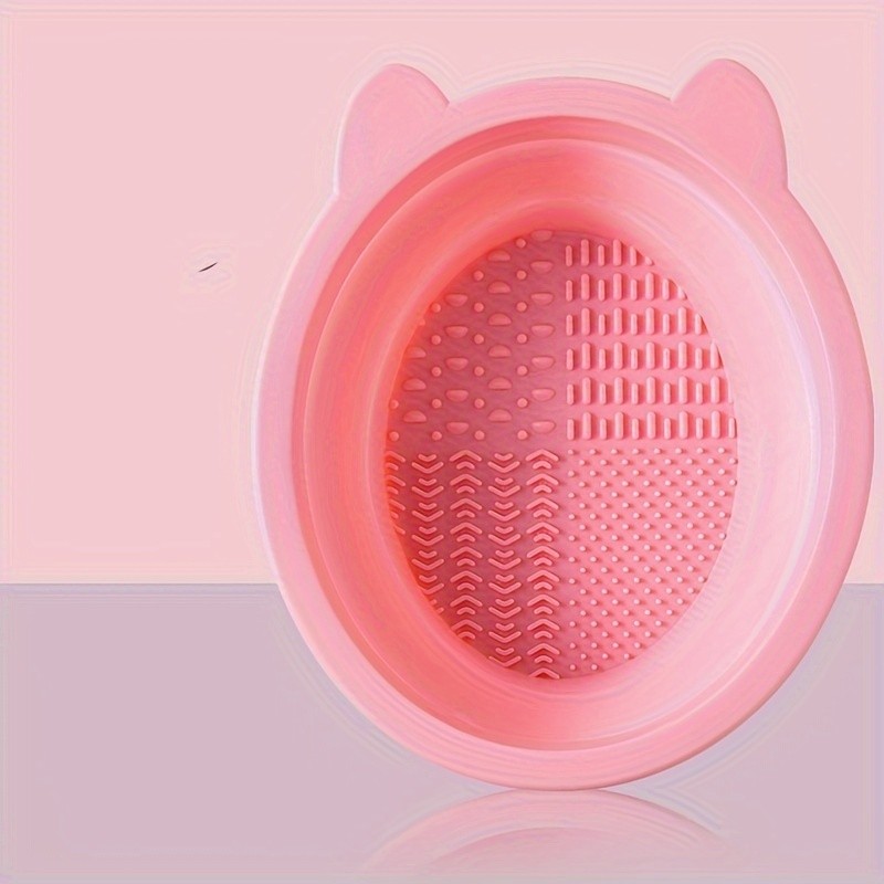 Makeup Brush Cleaning Tool, Powder Puff & Beauty Sponge Set with Silicone Folding Washing Tools - Suitable for 3 Holidays