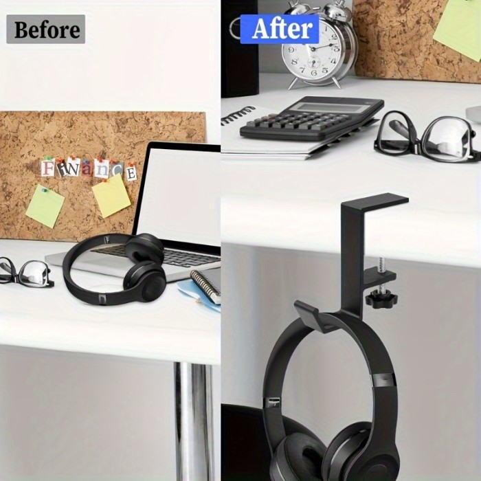 Adjustable Desktop Hook, Clip-On Headphone Stand for Women's Bags with Adjustable Arm and Backpack Holder Suitable for Handbags & Wallets Storage on Tabletop – Ideal to Hold Purses, Keys, Cards, Earphones etc. All Seasons Use, Utility Hooks