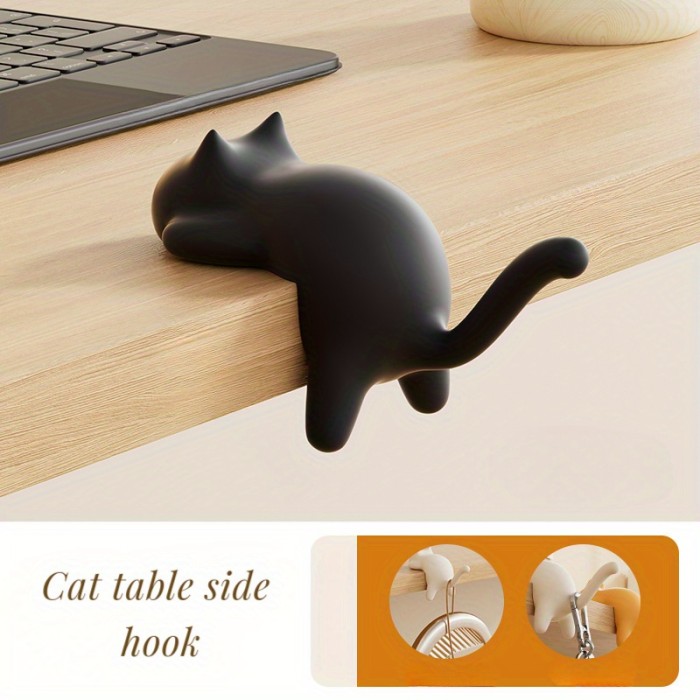 Back-to-School Cute Cat Storage Hooks - Essential Desk Organizer for Students, Dorm & Office Side Hanging Rack for Books\u002FKeys and Adorable Items. Practical Creative Gift Suitable for All 4 Seasons