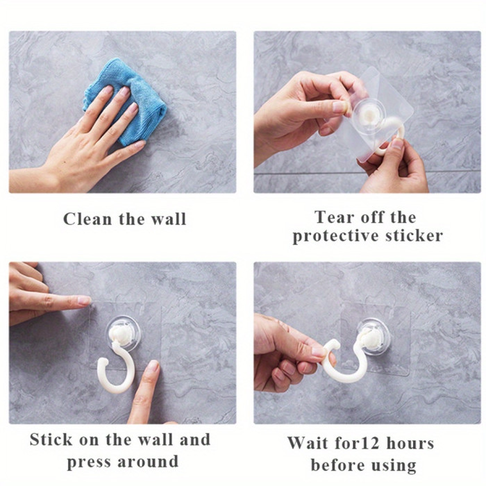 Rotating Ceiling Heavy-Duty Adhesive Hooks - Durable Sticky Hangers for Wind Chimes, Suspended Plants, Lights and Home Decorations, Multi-Purpose No-Drill Mounting with Multiple Angle Rotation. Strong Detachable Wall-Hanging Suitable for Indoor & Outdoor Use Hold Up to Two Kilograms, Practical Holiday 24pcs, Adhesive Ceiling Hooks, Home Decoration Display, Ceiling Hanging Solution, Rotating Wall Hook, Detachable Adhesive Hanger, Functional Aesthetic, Minimalist Hardware,