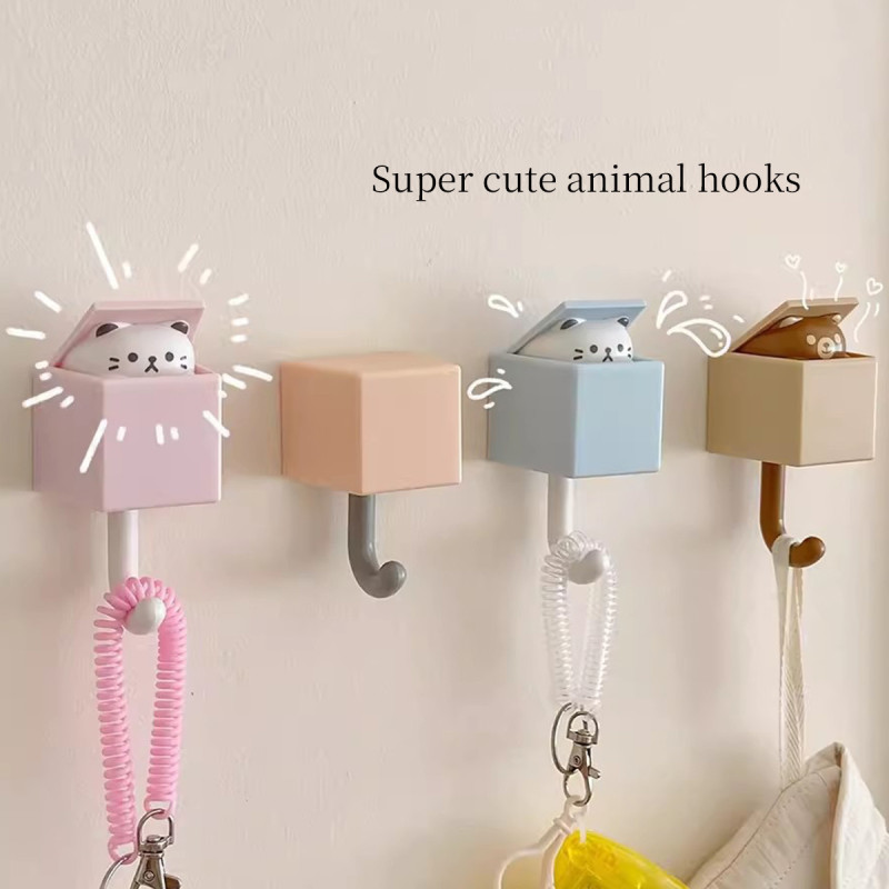 New Cartoon Cute Cat Hooks, Strong and Traceless Creative High-Quality Retractable Wall Hooks for Bedroom & Living Room – Suitable for All Seasons, Home Organization, Wall Decor, Stylish Wall Hooks, Contemporary Design, Durable Construction, Highquality Hooks, Wallmounted Hooks, Multipurpose Hooks, Home Organizers, Pet Lovers, Utility Hooks