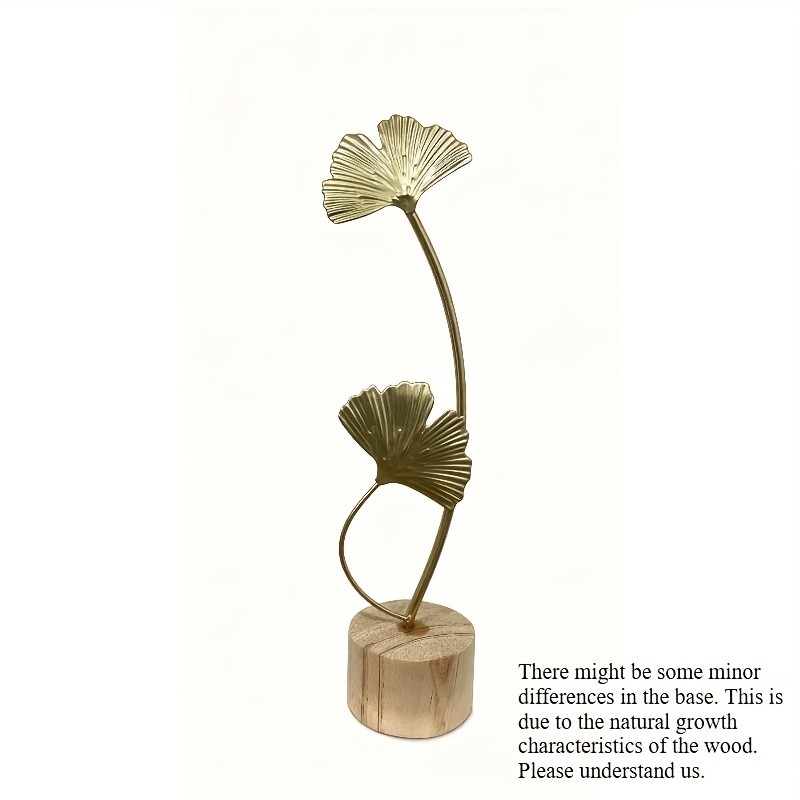 Nordic Style Light Luxury Metal Crafts Creative Home Living Room Entrance Wine Cabinet Decoration Iron Art Ginkgo Leaf Ornament Suitable for 27 Festivals, Decorative Feather, Feather Ornament, Statue, Ornament For Home Decor