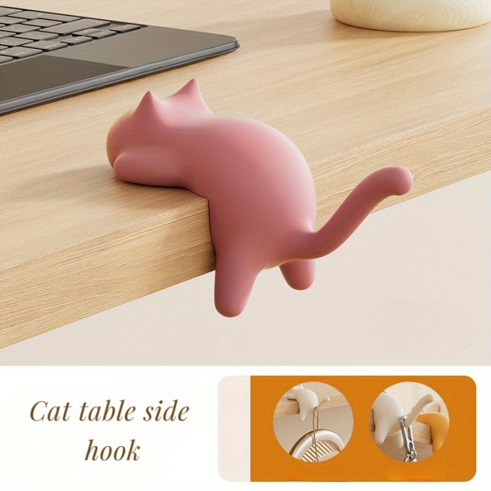 Back-to-School Cute Cat Storage Hooks - Essential Desk Organizer for Students, Dorm & Office Side Hanging Rack for Books\u002FKeys and Adorable Items. Practical Creative Gift Suitable for All 4 Seasons