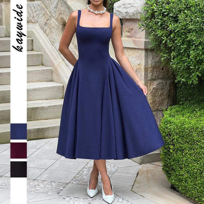 Elegant French-Style Strap Dress – Sexy Sleeveless Bodycon Evening Gown for Women 🌸
