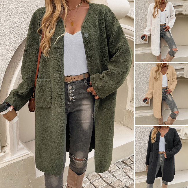 Casual Single-Breasted Pocket Cardigan Trench Coat – Women's Autumn & Winter Outerwear 🍂