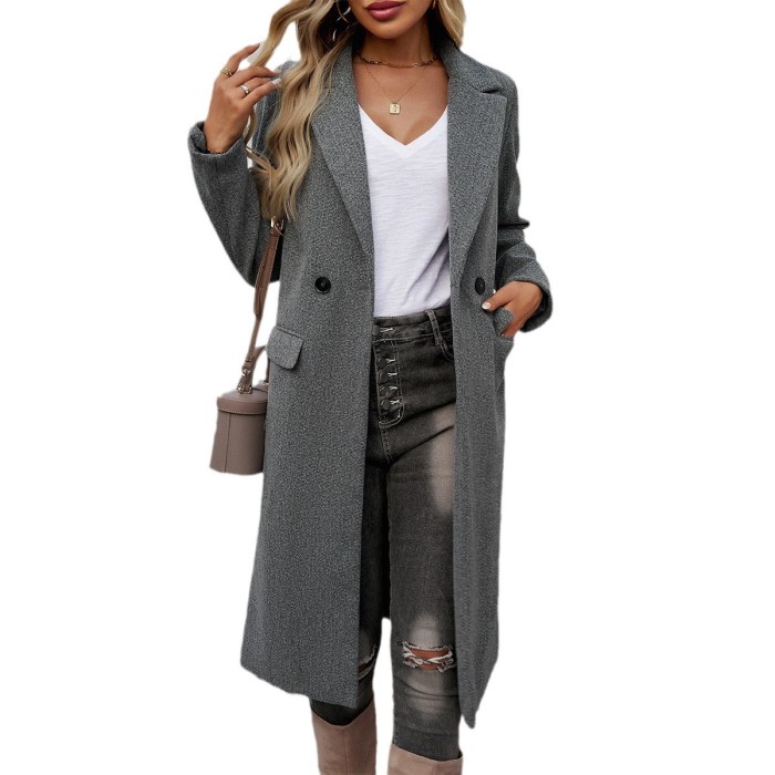 Women's Long Single-Breasted Casual Coat – Autumn & Winter Button-Detail Outerwear 🍂