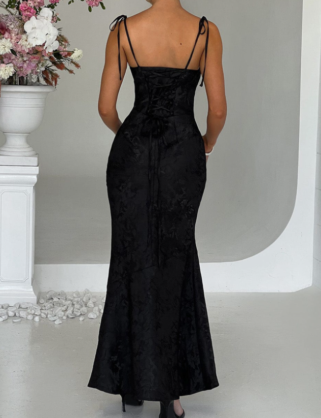 New Fashion Elegant Evening Dress with Hip Wrapping Strap Dress Female Womens Clothing Outfits