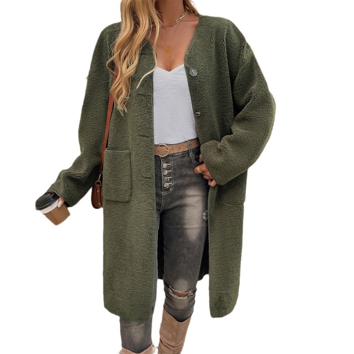 Casual Single-Breasted Pocket Cardigan Trench Coat – Women's Autumn & Winter Outerwear 🍂