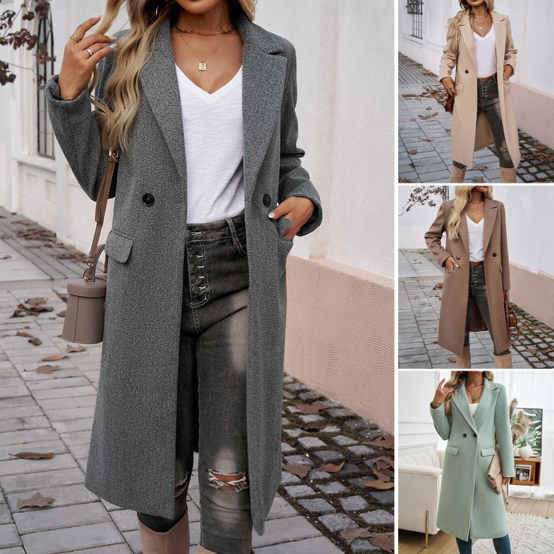 Women's Long Single-Breasted Casual Coat – Autumn & Winter Button-Detail Outerwear 🍂