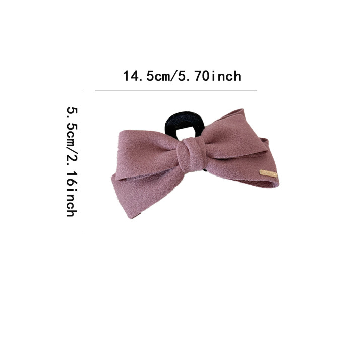 🎀Large Retro Black Bow Hair Clip – Vintage Brown-Center Shark Clip for Elegant Fall & Winter Hairstyles