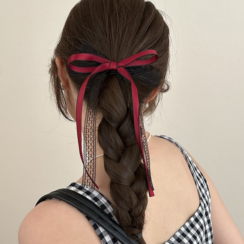 🎀 Deep Red Bowknot Hair Clip – Sweet & Elegant Hairpin for Daily Wear and Special Moments 🎀