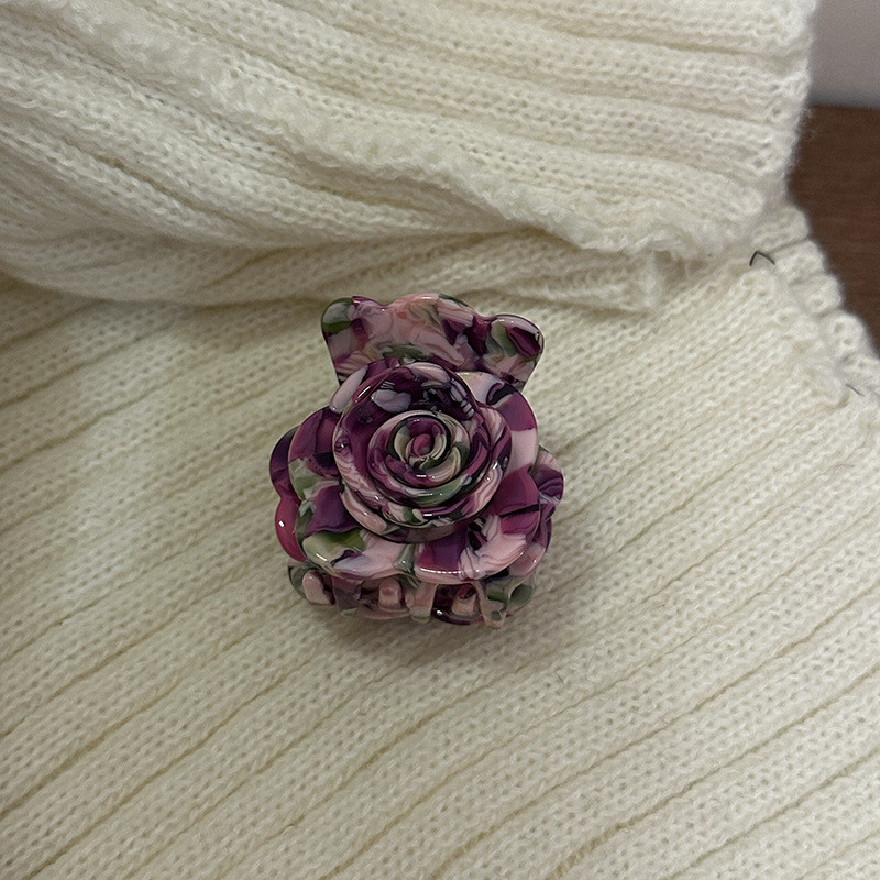 Elegant Floral Acetate Hair Claw Clips - French-Inspired Sweet Petal Design, High-End Shark Clip for Updos, Secure Hold for Weddings, Parties & Formal Events, Solid Color Hair Accessories for Women, Wedding Hair Accessories, Party Hairpiece, Sophisticated Style, Durable Hairpiece