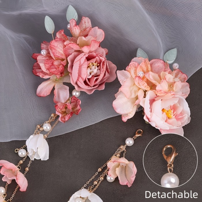 🌺 Elegant Vintage Floral Tassel Hair Clip
