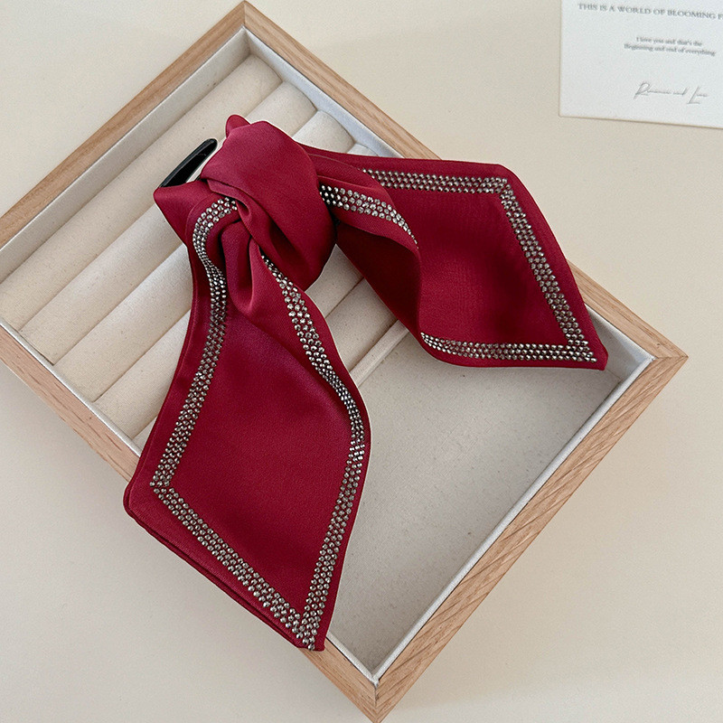 Large Black Elegant Rhinestone-Adorned Bow Tie Hair Clip - Large Shape Half-Up Ponytail Clip with Hold, Luxurious Satin-like Shine for, Weddings, Parties & Everyday Hairstyles - Durable Hair Accessories for Special Occasions, Hair Accessories, Mini