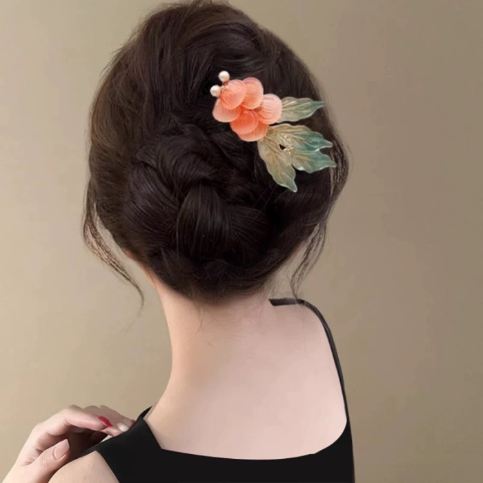 1pc Fish Shadow Dance Super Fairy Hairpin - Chinese Style Carp Headpiece with 6 Iridescent Tones, Elegant Side Clamp Hair Ornament for Women, Perfect Gift for Halloween, Parties & Themed Events, Halloween Hair Accessory, Iridescent Finish