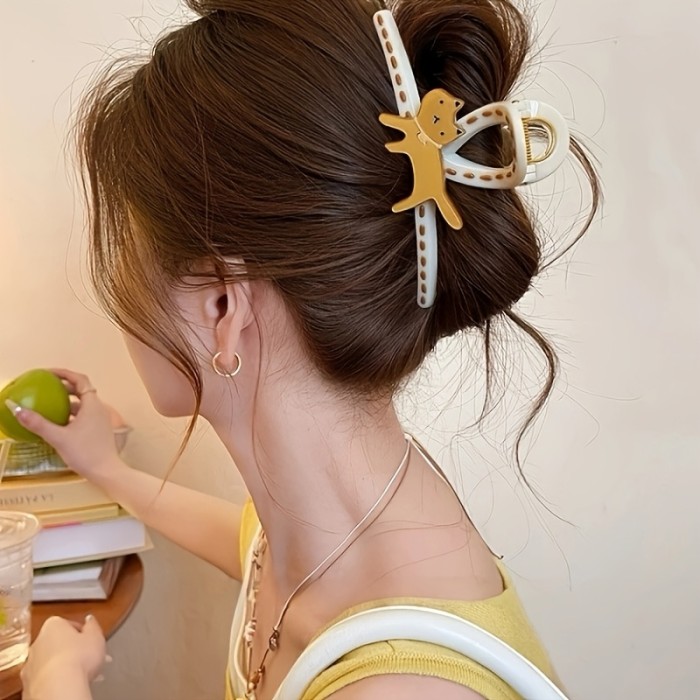 Cute Cartoon Hair Clip Women's Elegant 2025 New Style Large Hair Volume Shark Clip Hairpin Hair Accessories