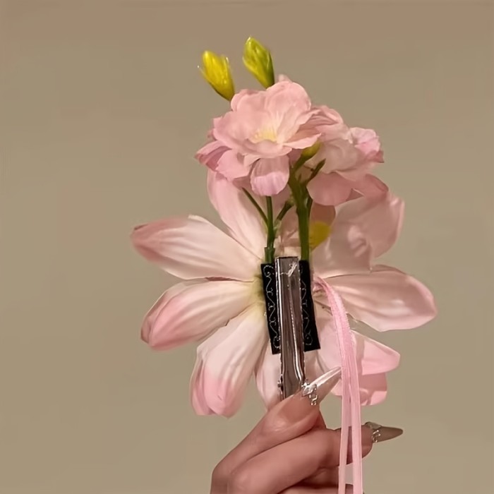 🌼 Retro Lily Flower Hair Clips – French Countryside Elegance in Bloom