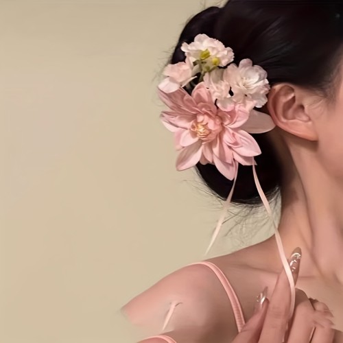 2 Hair Clips for Spring And Summer, Super Fairy Countryside Retro Style Simulation, Three-dimensional Lily Flower Duckbill Clip, French Elegant And High-end Feeling, Women'S Back Of The Head, Coiled Hair, Shark Clip