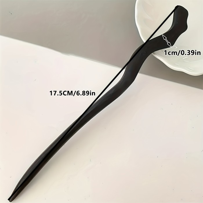 Single Elegant Ebony-like Hair Clip - Bun Hairstyle Clip, Secure Hold for Updos, Parties, Weddings, Everyday - Minimalist Hairpin for Women, Cute Hair Clips, Wedding Accessories, Integrated Resin Design