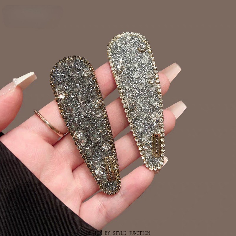 2pcs Elegant & Punk Rhinestone Hair Clips - Sparkling -Adorned Hair Claw Clips with Teeth for Braids, Ponytails, Buns - Heavy Duty Hairpins for, Wedding Party Prom (No Hair Clips)