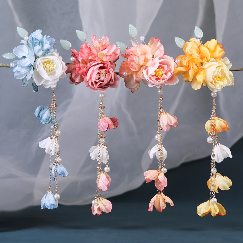 🌺 Elegant Vintage Floral Tassel Hair Clip