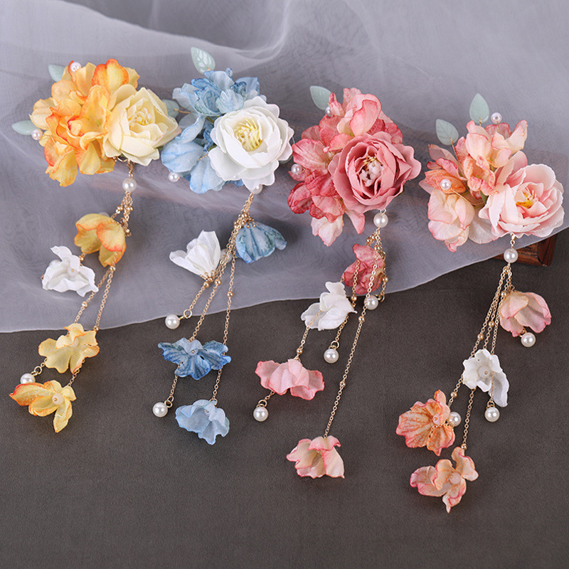 🌺 Elegant Vintage Floral Tassel Hair Clip