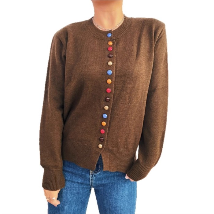 Autumn/Winter Colorful Button Knit Cardigan ✨ | Elegant Commuting Sweater Jacket