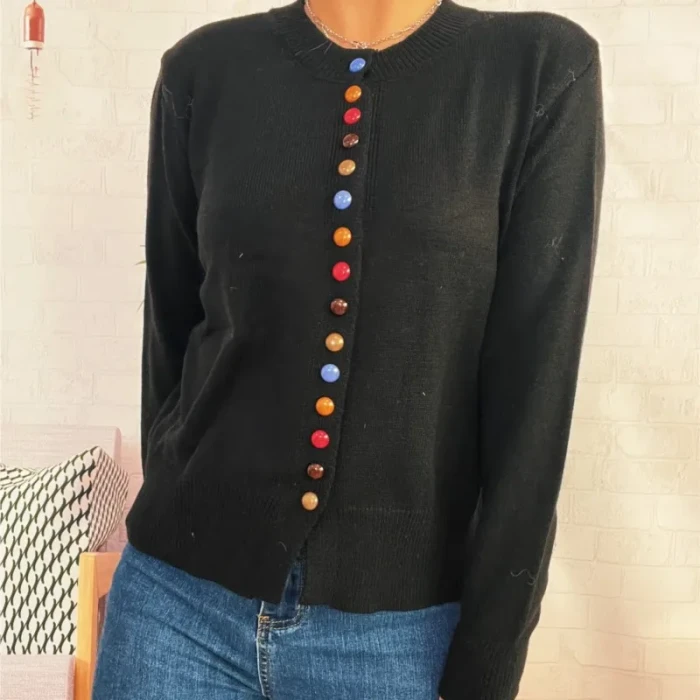 Autumn/Winter Colorful Button Knit Cardigan ✨ | Elegant Commuting Sweater Jacket