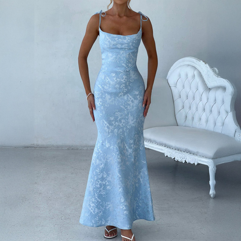 New Fashion Elegant Evening Dress with Hip Wrapping Strap Dress Female Womens Clothing Outfits