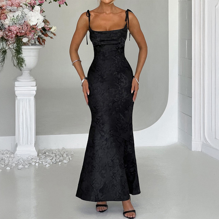 New Fashion Elegant Evening Dress with Hip Wrapping Strap Dress Female Womens Clothing Outfits