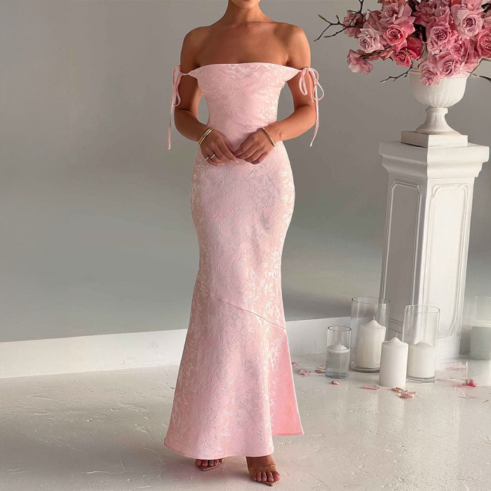 New Fashion Elegant Evening Dress with Hip Wrapping Strap Dress Female Womens Clothing Outfits