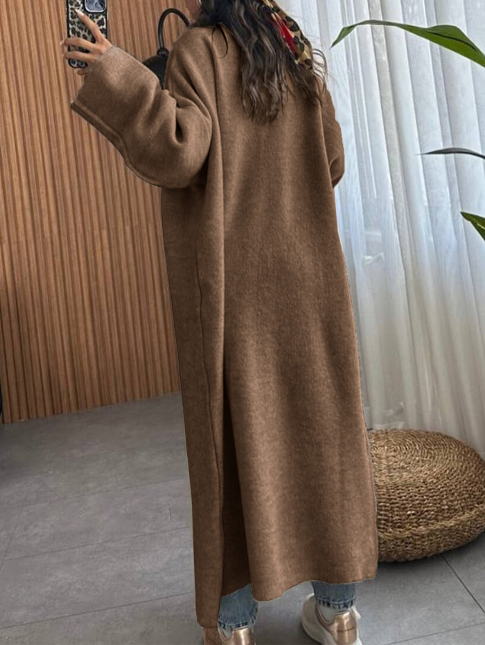 Women's Jackets Women Clothes Jacket Autumn Winter Coat Fashion Long-Sleeve Knit Coat Trench Coat Sweater Women's Clothing