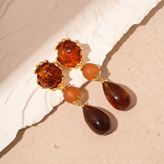 Acrylic Water Drop Geometric Vintage Elegant Women Drop Earrings Trend Fashion Jewelry Party Gifts Exquisite Accessories