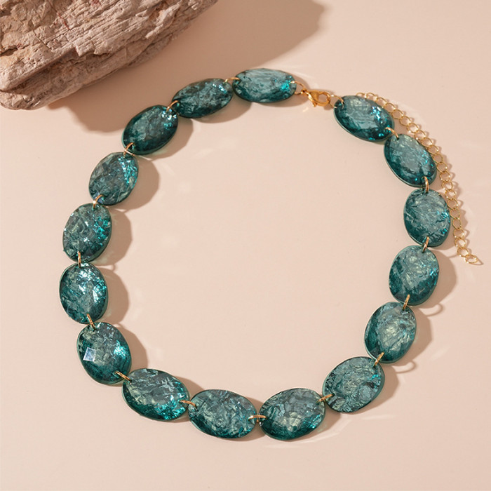 Vintage Ellipse Geometry Necklace Fashion Jewelry Women Trend Delicate Exaggerate Party Gifts Personality Accessories