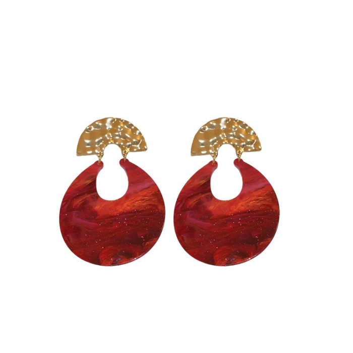 Handmade Folded U-Shaped Half-Moon Earrings ✨ Elegant Gradient Design