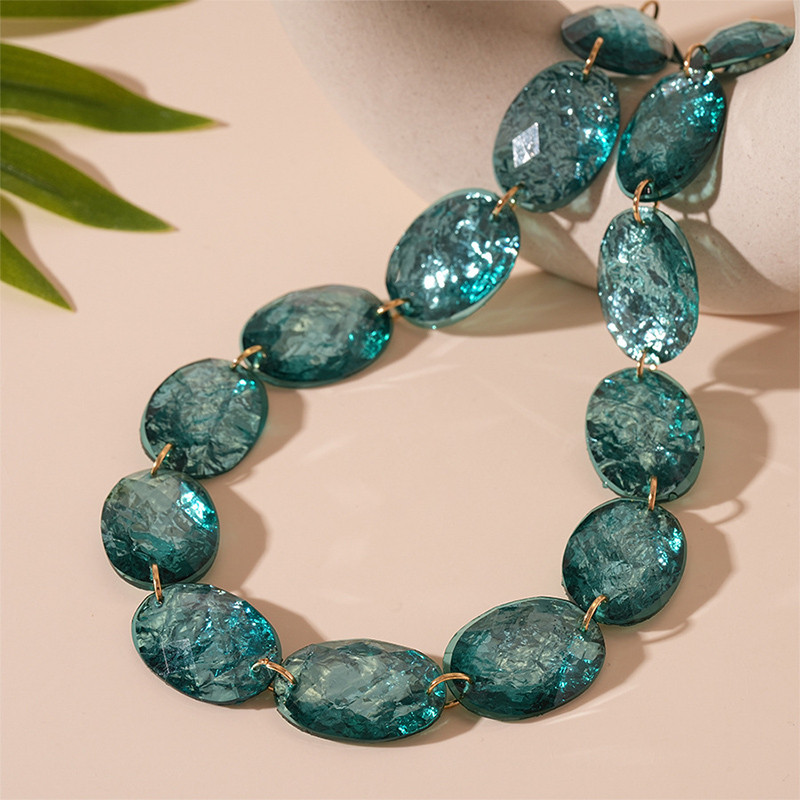 Vintage Ellipse Geometry Necklace Fashion Jewelry Women Trend Delicate Exaggerate Party Gifts Personality Accessories