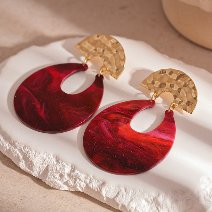 Handmade Folded U-Shaped Half-Moon Earrings ✨ Elegant Gradient Design